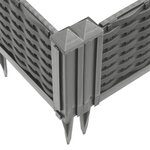 vidaXL Jardinière avec piquets gris clair 125x40x28 5 cm PP