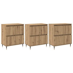 vidaXL Armoire de rangement 3 Pièces Chêne artisanal 60 x 35 x 70 cm