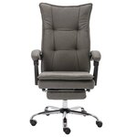vidaXL Chaise de bureau de massage Gris Tissu