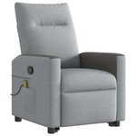vidaXL Fauteuil de massage inclinable Gris clair Tissu