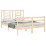 vidaXL Cadre de lit avec tête de lit 140x190 cm bois massif