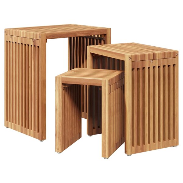 vidaXL Ensemble de tables d'appoint 3 Pièces Marron 33 x 44.5 x 51 cm