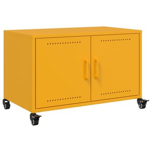 vidaXL Meuble TV jaune moutarde 68x39x43 5 cm acier