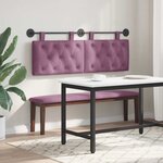 vidaXL Tête de lit suspendue Avec lumière LED Pourpre Velours