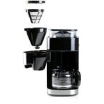 DOMO DO721K - Cafetiere 1,5L - 12 tasses - Ecran LCD, touches tactiles - Moulin a café intégré - Minuteur - 3 intensités