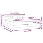 vidaXL Sommier à lattes de lit et matelas et LED vert foncé 180x220cm velours