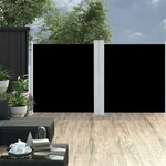 vidaXL Auvent latéral rétractable Noir 120 x 600 cm