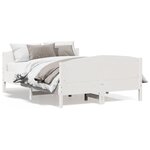vidaXL Cadre de lit sans matelas blanc 135x190 cm bois de pin massif