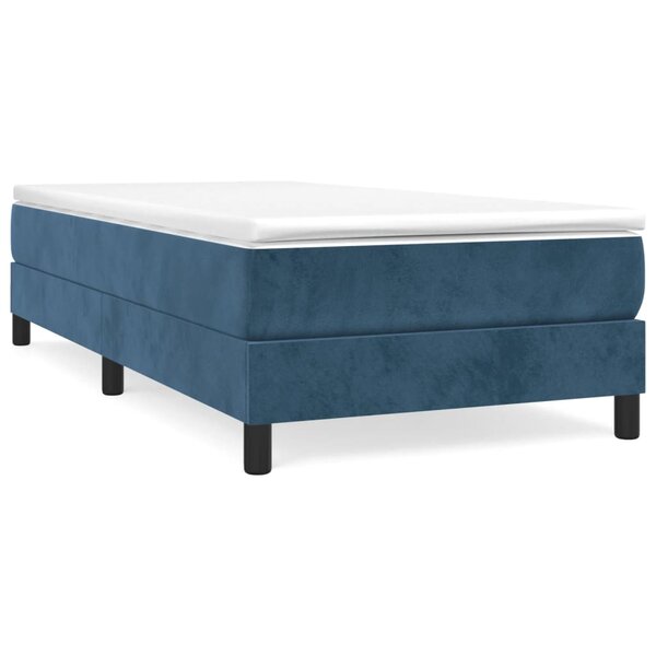 vidaXL Cadre de lit bleu foncé 100x200 cm velours