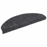 vidaXL Tapis d'escalier autocollants 30 pièces 65 x 21 x 4 cm Gris foncé Demi-rond Grand