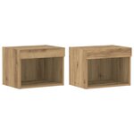 Meubles muraux vidaXL avec éclairage LED 2 Pièces Chêne artisanal 40x30x30 cm