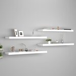 vidaXL Étagères murales flottantes 4 Pièces blanc 90x23 5x3 8 cm MDF
