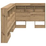 vidaXL Tête de lit de rangement avec étagère chêne artisanal 90 cm