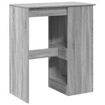 vidaXL Table de bar avec étagères sonoma gris bois d'ingénierie