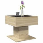 vidaXL Table basse avec LED chêne sonoma 50x50x45 cm bois d'ingénierie