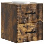 vidaXL Cabinet de chevet mural 2 Pièces Chêne fumé 34 5 x 33 x 40 cm