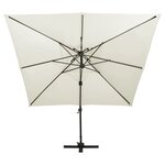 vidaXL Parasol déporté à double toit 300x300 cm Sable