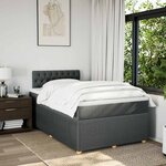 vidaXL Sommier à lattes de lit avec matelas Gris foncé 120x200cm Tissu