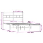 vidaXL Cadre de lit en métal sans matelas chêne fumé 120x200 cm