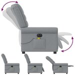 vidaXL Fauteuil de massage inclinable électrique gris clair tissu