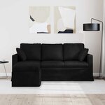 vidaXL Canapé Noir 198 x 134 x 80 cm Velours