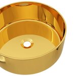 vidaXL Lavabo 40 x 15 cm Céramique Doré