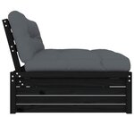 vidaXL Canapé central 120x80 cm noir bois de pin massif