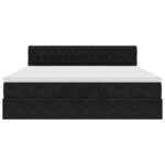 VidaXL Cadre de lit ottoman avec matelas noir 180x200 cm velours