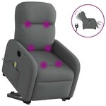 vidaXL Fauteuil inclinable de massage électrique Gris foncé Tissu