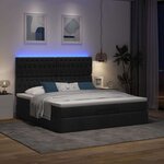 VidaXL Cadre de lit ottoman avec matelas noir 180x200 cm tissu