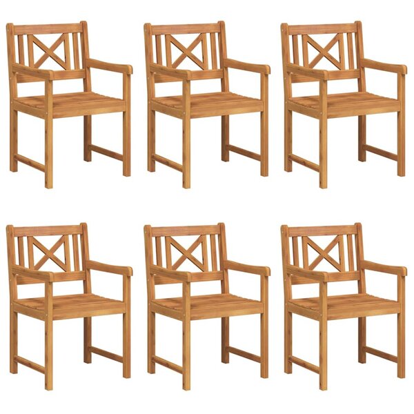 vidaXL Chaises de jardin 6 pc Naturel Bois d'Acacia Massif