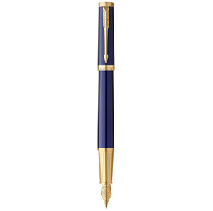 Stylo plume PARKER INGENUITY Bleu Finition dorée Plume Fine cartouche d'encre noire coffret cadeau