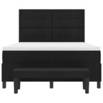 vidaXL Lit à ressorts avec matelas Noir 140 x 200 cm tissu