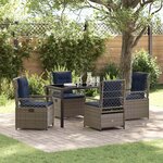 vidaXL Ensemble de salle à manger pour jardin 5 Pièces Gris polyrotin