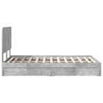 vidaXL Lit de Rangement Gris béton 135 x 190 cm Bois d'ingénierie