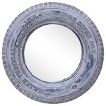 vidaXL Miroir Blanc 50 cm Pneu en caoutchouc recyclé
