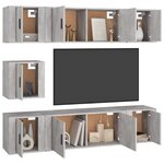 vidaXL Ensemble de meubles TV 7 Pièces Sonoma gris Bois d'ingénierie