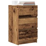 vidaXL Tables de chevet avec 3 tiroirs 2 Pièces vieux bois 39x35x65 cm