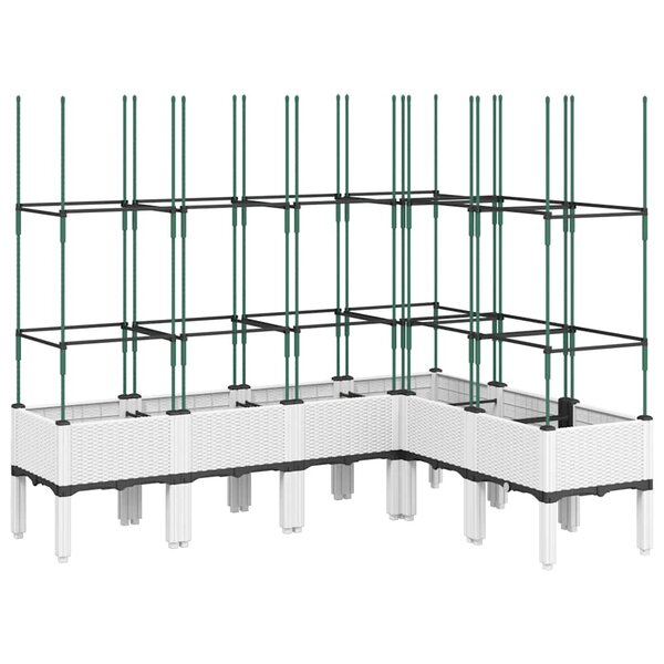 vidaXL Jardinière avec treillis blanc 160x120x142 5 cm PP