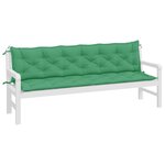 vidaXL Coussins de banc jardin lot de 2 vert 200x50x7 cm tissu Oxford