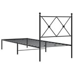 vidaXL Cadre de lit métal sans matelas avec tête de lit noir 75x190 cm