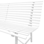 vidaXL Banc de jardin 150 cm Acier Blanc