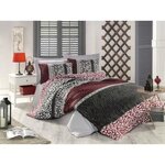 Parure de lit - housse de couette 220 x 240 + 2 taies d'oreiller 60 x 60 coton renforcé - Rouge