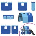 vidaXL Lit mezzanine pour enfants Noir et Bleu 99 5 x 190 cm Métал