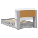 vidaXL Cadre de lit avec rangement avec tiroir Sonoma gris 90 x 200 cm