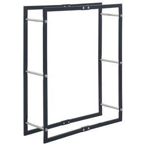 vidaXL Portant de bois de chauffage Noir 80x25x100 cm Acier
