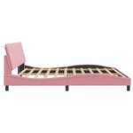 vidaXL Cadre de lit avec lumières LED rose 200x200 cm velours