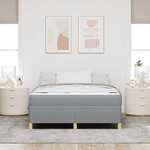 vidaXL Cadre de lit avec matelas Gris clair 160 x 200 cm tissu