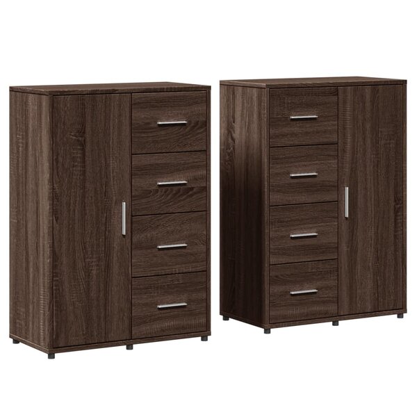 vidaXL Buffets 2 Pièces chêne marron 60x31x84 cm bois d'ingénierie