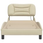 vidaXL Cadre de lit sans matelas Hvar crème 90x200 cm tissu